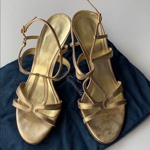 Faconnable gold dressy heel sandals